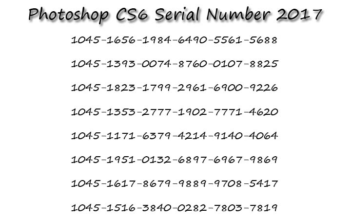 Photoshop Cs6 Serial Number