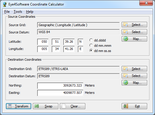 Etrs89 To Wgs84 Converter